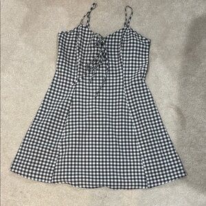 Cotton:On Medium Black and White Gingham Dress